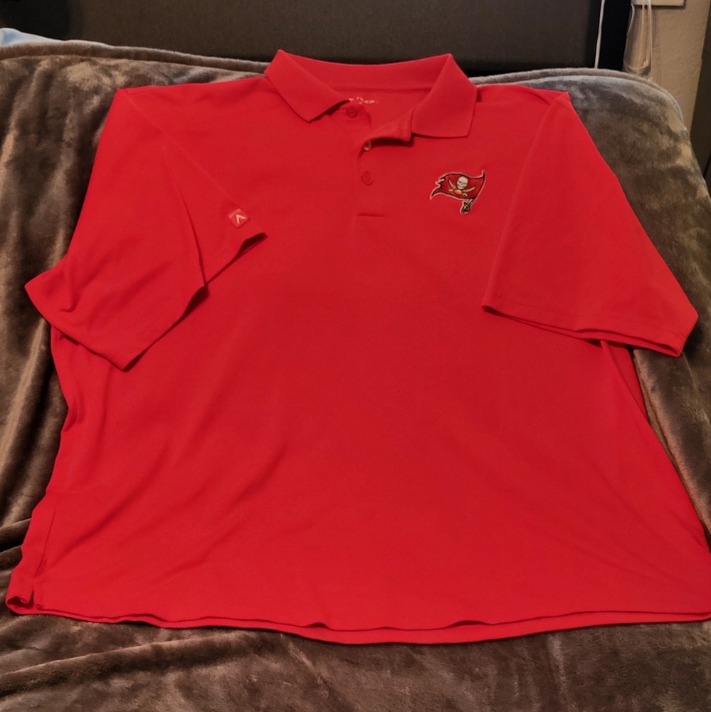 TAMPA BAY BUCCANEERS MEN'S POLO SHIRT ANTIGUA 2XL EUC - Picture 2 of 7